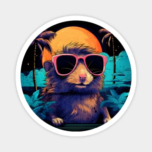 Retro Wave Gerbil Good Vibes Magnet